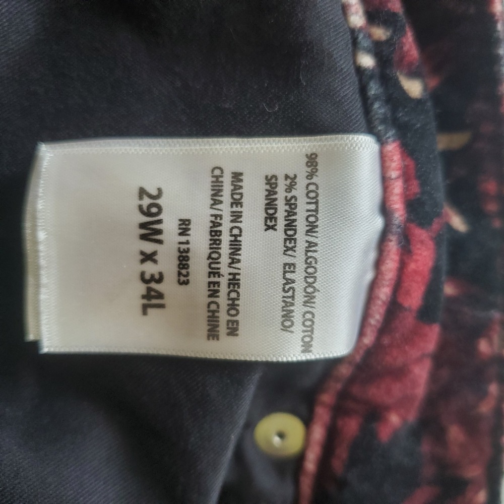 Shyanne Floral Black Velvet Flare Jeans W29xL34 Western Bell Bottoms 1970s Style - Picture 3 of 11